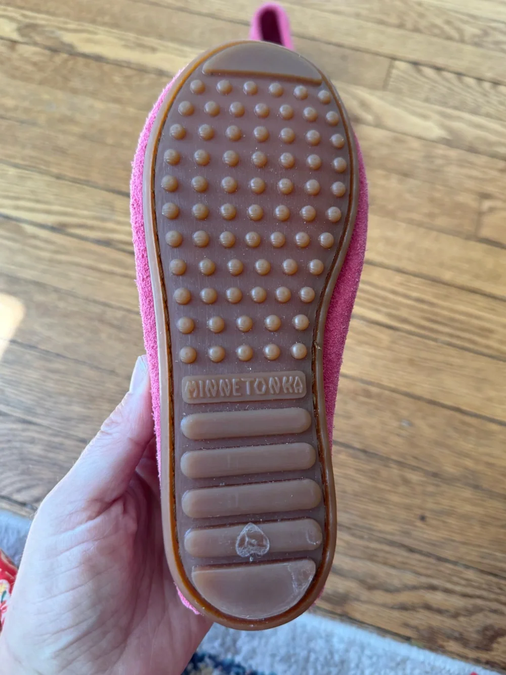 Minnetonka pink suede